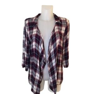 Women’s Warehouse One Burgundy Open Front Cardigan Top Size Medium